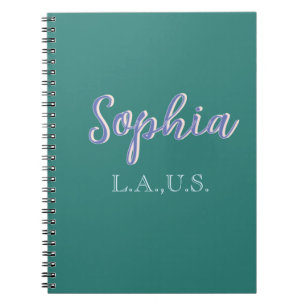 Cuaderno VERDE agregar nombre chica jefa texto MORADO elega