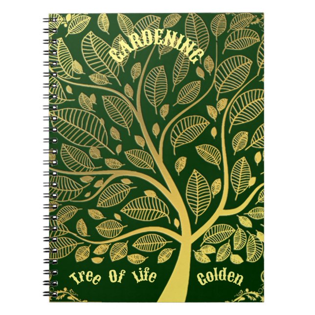 Cuaderno Verde Árbol De Oro De La Vegetación (Frente)