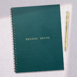 Cuaderno Verde azulado azul moderno profesional Minimalista