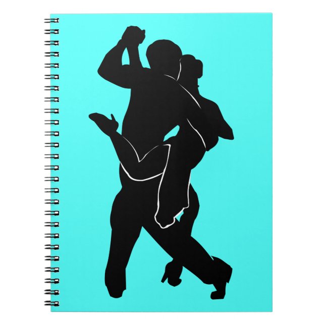 Cuaderno Verde azulado de bailarines de tango (Frente)