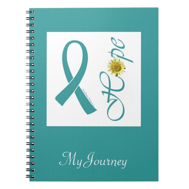 Cuaderno verde azulado de la esperanza de la cinta (Frente)