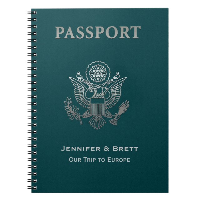 Cuaderno verde azulado del personalizado del (Frente)