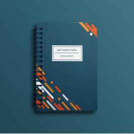 Cuaderno Verde azulado personalizado azul sencillo