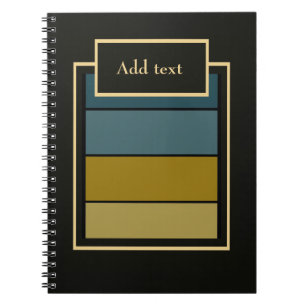 Cuaderno Verde azulado y bandas de oro