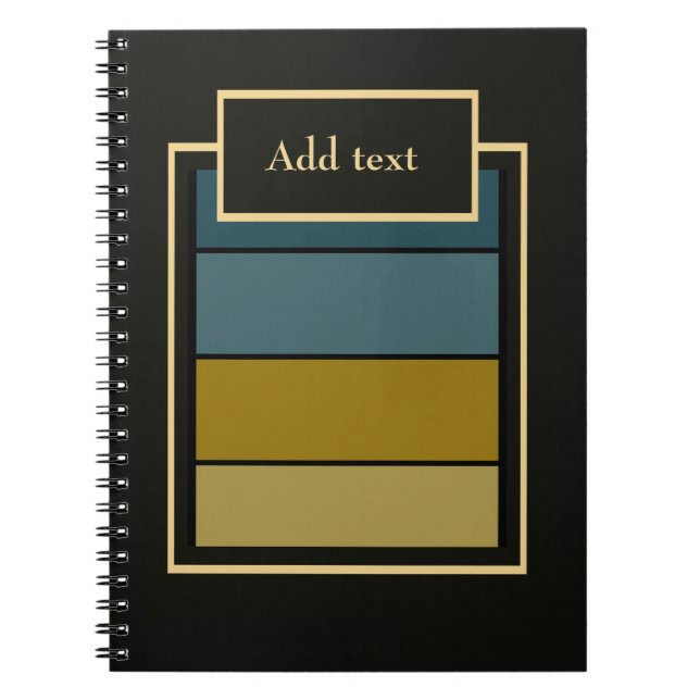 Cuaderno Verde azulado y bandas de oro (Frente)