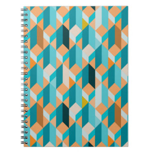 Cuaderno Verde azulado y naranja forma el modelo