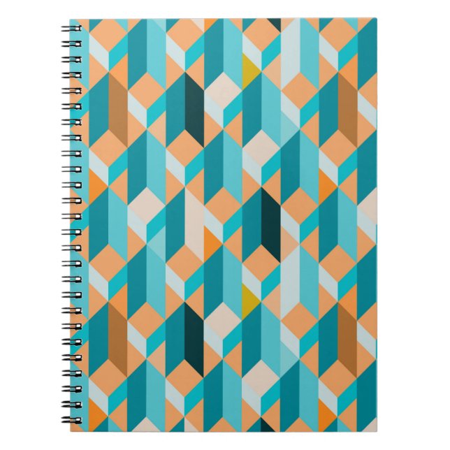 Cuaderno Verde azulado y naranja forma el modelo (Frente)