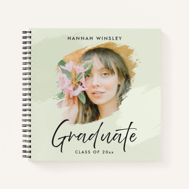 Cuaderno Verde claro Añadir tu invitado de graduación de Pe (Anverso)