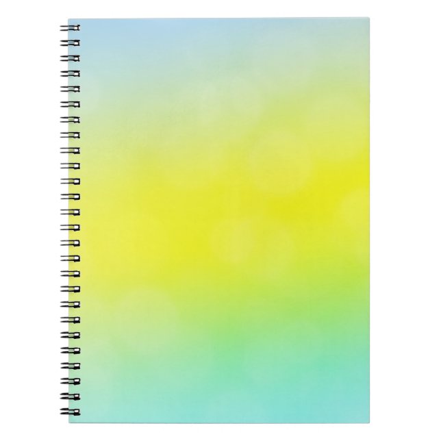 Cuaderno Verde claro, fondo borroso abstracto amarillo. C (Frente)