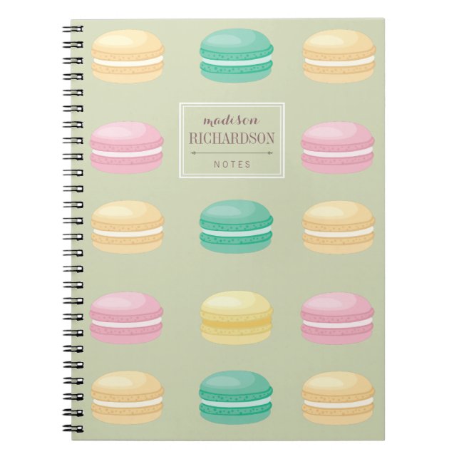Cuaderno Verde colorido elegante del modelo de Macaron del (Frente)