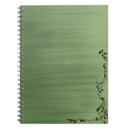 Cuaderno verde con acento floral – Diario elegante