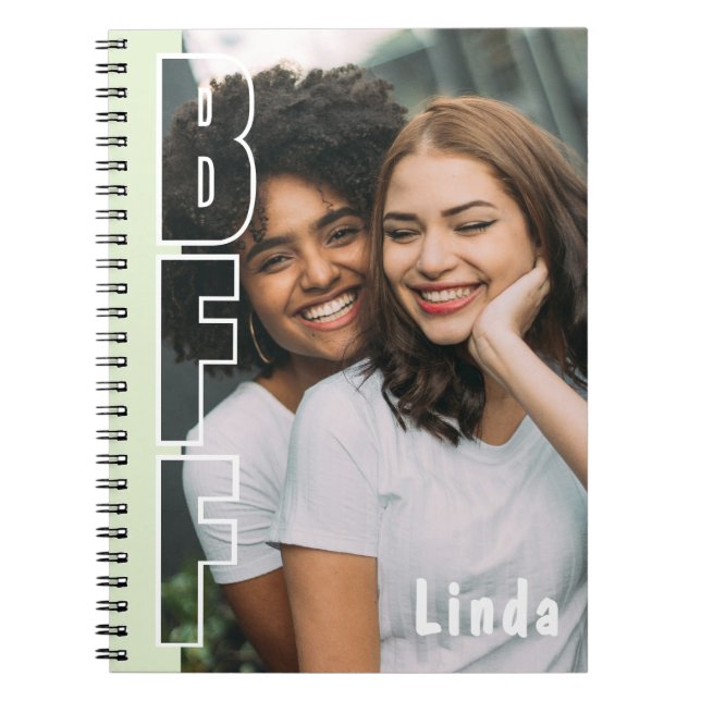 Cuaderno verde de ilusión fotográfica personalizad (Frente)