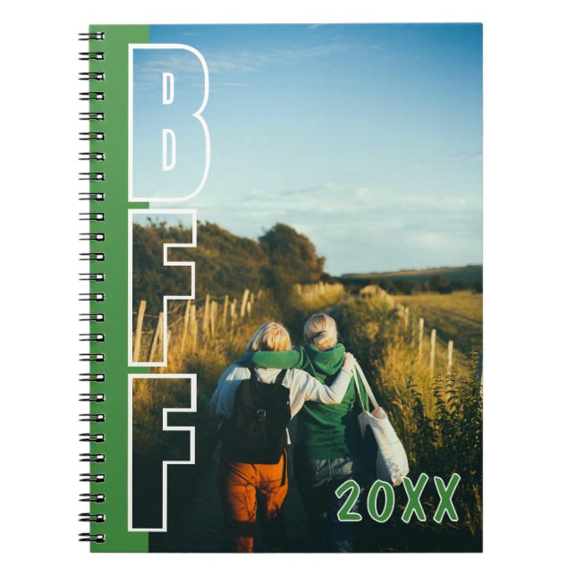 Cuaderno verde de ilusión fotográfica personalizad (Frente)