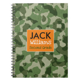 Cuaderno verde de la escuela de Camo