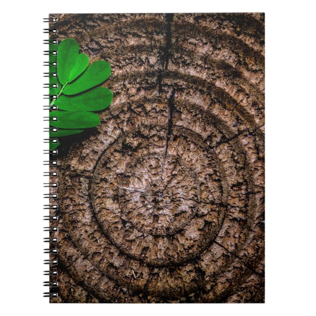 Cuaderno Verde de trozo de hoja abstracta (Frente)