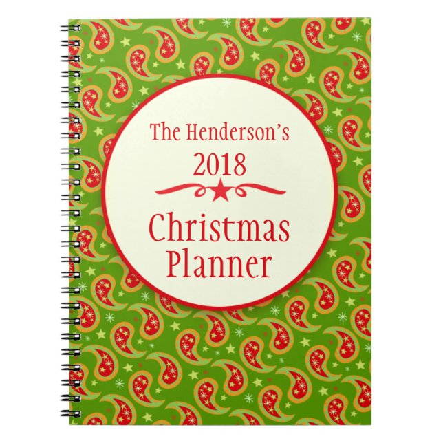 Cuaderno verde del planificador del navidad de la (Frente)