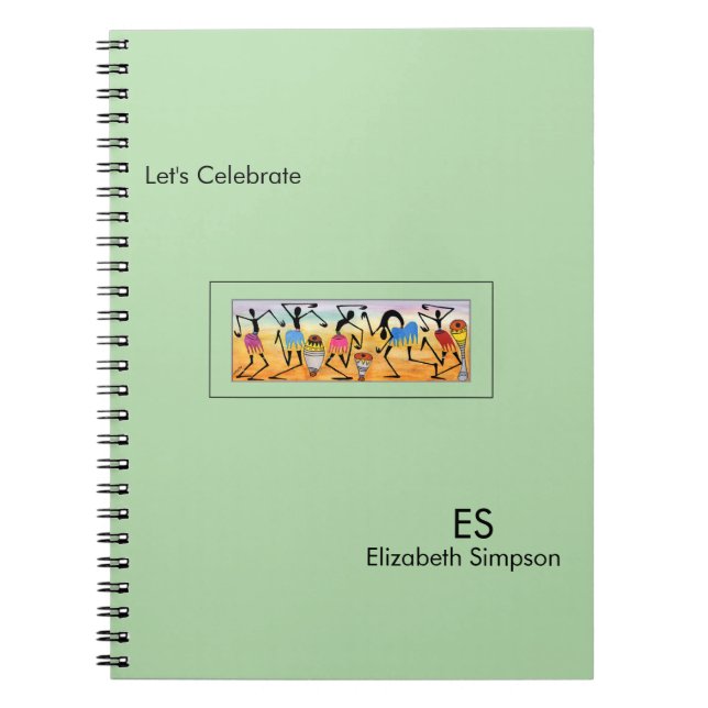 Cuaderno Verde dulce, arte africano, danza rupta (Frente)