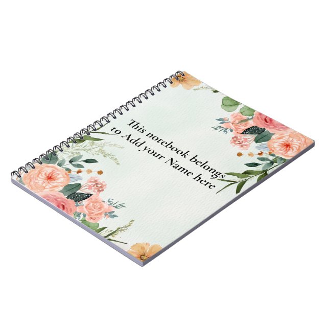 Cuaderno verde floral (Lado Izquierdo)