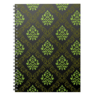 Cuaderno Verde floral del papel pintado