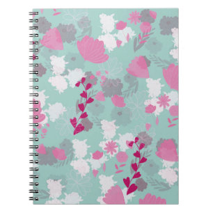 Cuaderno verde flores