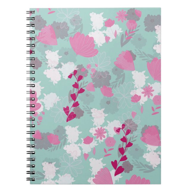 Cuaderno verde flores (Frente)