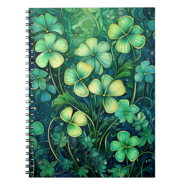 CUADERNO VERDE IRLANDA CELTIC CLOVER SHAMROCKS (Frente)