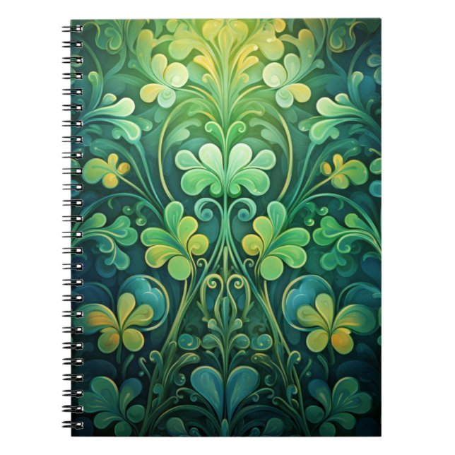 CUADERNO VERDE IRLANDA CELTIC CLOVER SHAMROCKS (Frente)