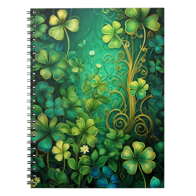 CUADERNO VERDE IRLANDA CELTIC CLOVER SHAMROCKS (Frente)