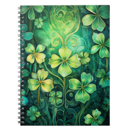 CUADERNO VERDE IRLANDA CELTIC CLOVER SHAMROCKS