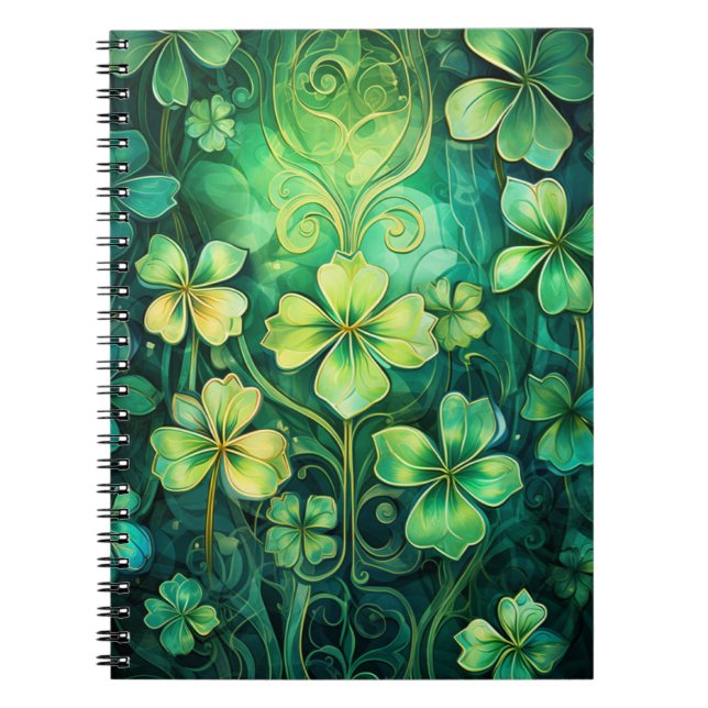 CUADERNO VERDE IRLANDA CELTIC CLOVER SHAMROCKS (Frente)