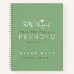 Cuaderno Verde Menta Libro de Firmas de Boda