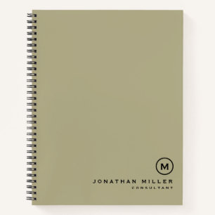 Cuaderno Verde mínimo en monograma