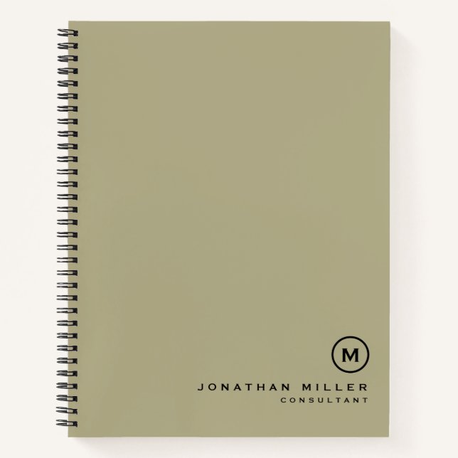 Cuaderno Verde mínimo en monograma (Anverso)