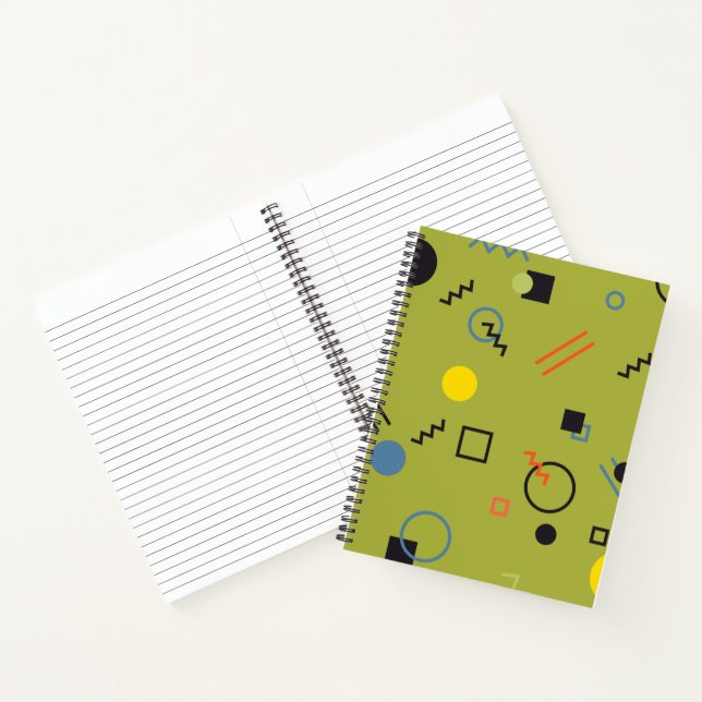 Cuaderno Verde, moderno, fresco, de moda, urbano,Patrón Mem (Interior)