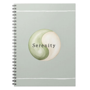 Cuaderno Verde Oliva Yin Yang Meditación Personalizada 