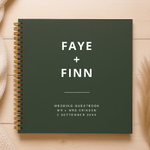 Cuaderno Verde oscuro Invitado de Moss Minimalista Scandi