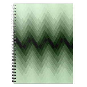 Cuaderno Verde oscuro y zigzag de menta. lanzar almohada