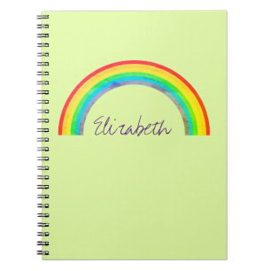 Cuaderno Verde personalizado arco iris descolorado