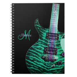 Cuaderno verde personalizado de la música de la