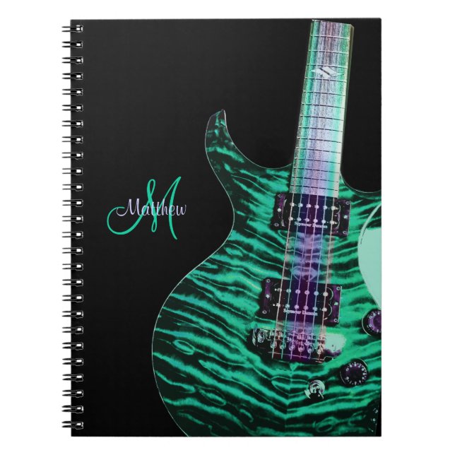 Cuaderno verde personalizado de la música de la (Frente)