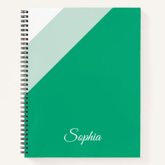 Cuaderno verde personalizado en espiral para niños