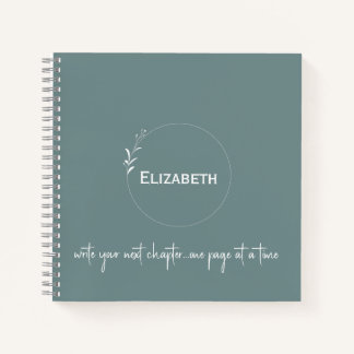 Cuaderno Verde personalizado "Escribe tu próximo capítulo"