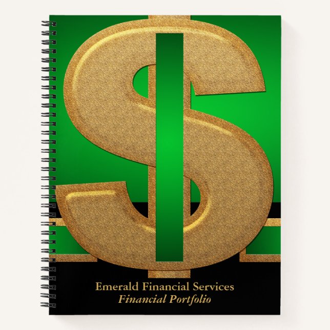 Cuaderno Verde profesional| Servicios financieros en dólare (Anverso)
