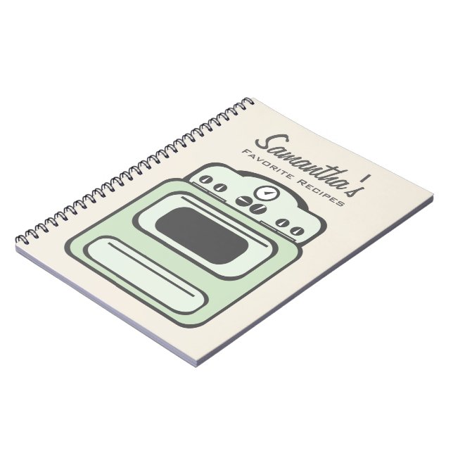 Cuaderno verde retro de la receta de la estufa (Lado Izquierdo)