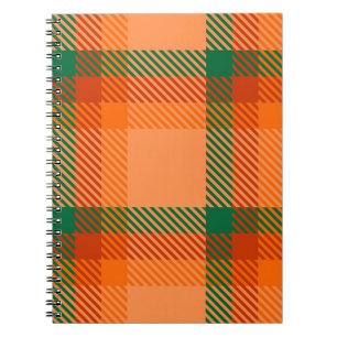 Cuaderno Verde, rojo, Naranja y escocés Tartán