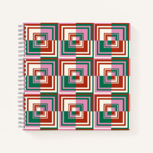 Cuaderno Verde rosa rojo