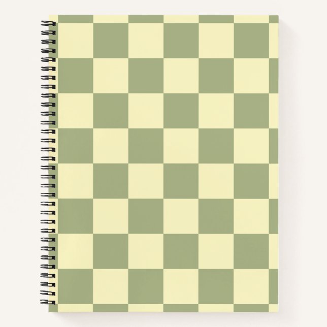 Cuaderno Verde Sage Polvoriento y Cuadro de Amarillo Manteq (Anverso)