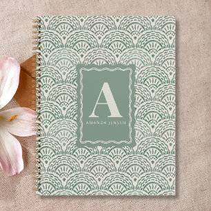 Cuaderno Verde Salvia Costero Escalonado Personalizado 