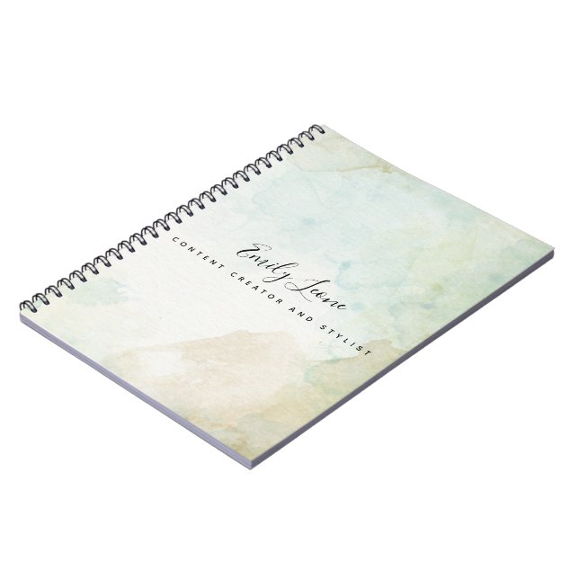Cuaderno Verde Salvia Elegante Acuarela (Lado Izquierdo)