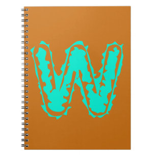 Cuaderno Verde tóxico de monograma espeluznante sobre Naran